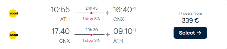 cheap flights athens chiang mai thailand