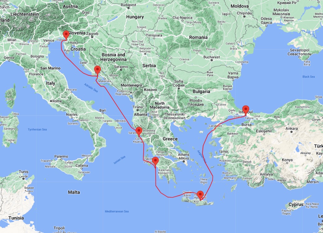 Eastern Mediterranean Cruise from Trieste to ISTANBUL