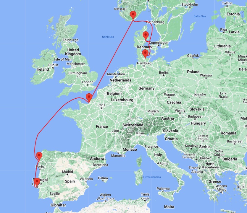Western Europe cruise from Lisbon to Kiel