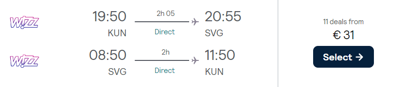 cheap flights kaunas stavanger
