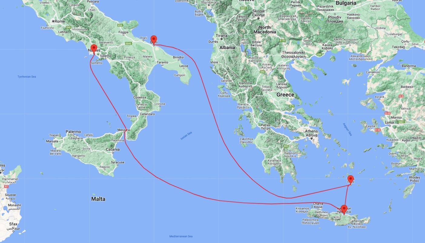 cruise naples bari