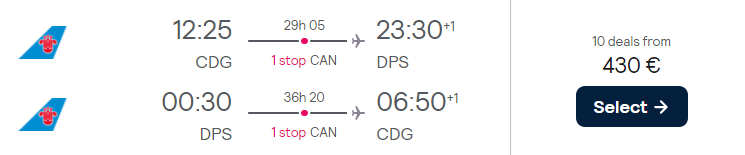 cheap flights paris bali