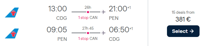 cheap flights paris george town