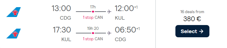 cheap flights paris kuala lumpur
