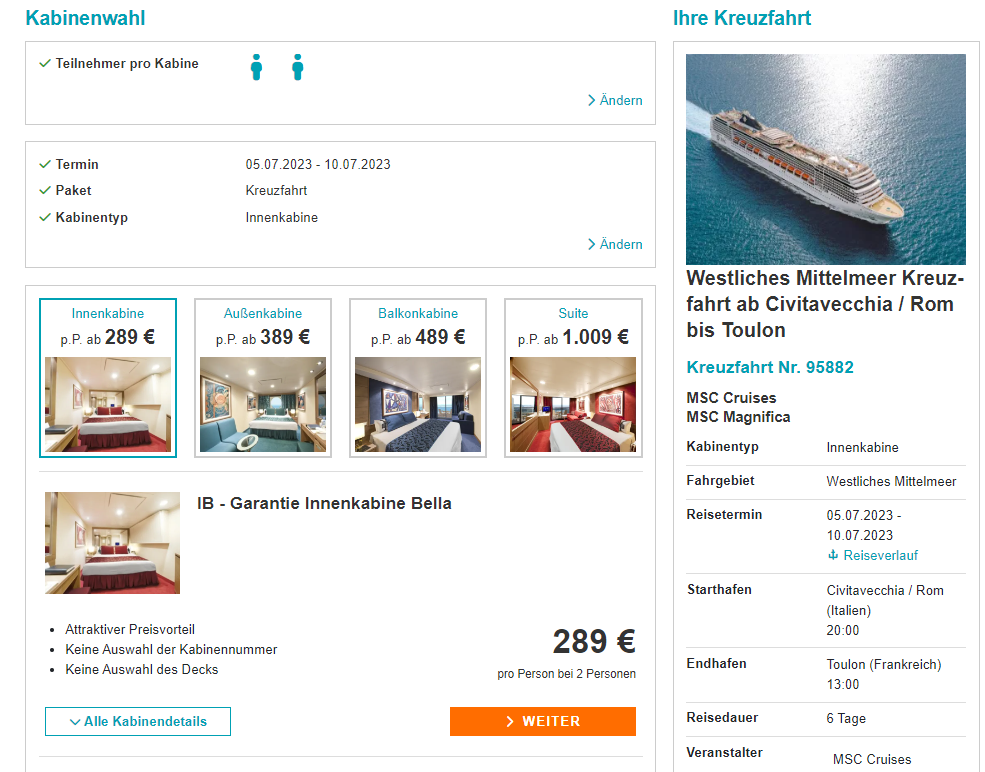 Western Mediterranean cruise from Rome to Toulon (France)