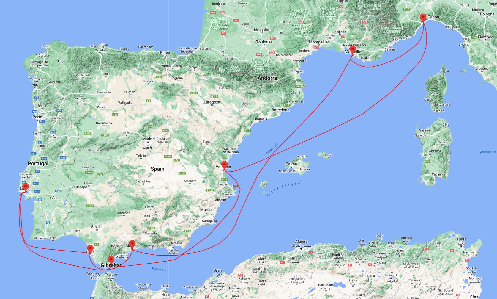 Western Mediterranean cruise from Savona Italy