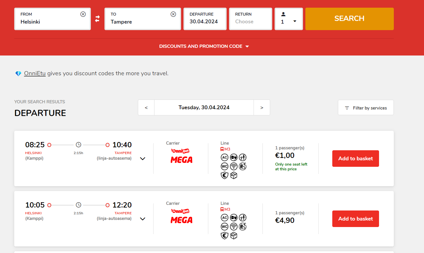 Finland bus tickets Onnibus