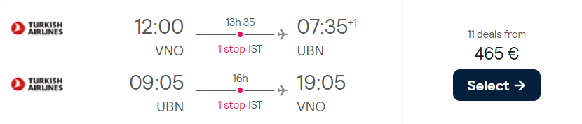 cheap flights vilnius mongolia