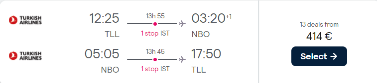 cheap flights tallinn kenya