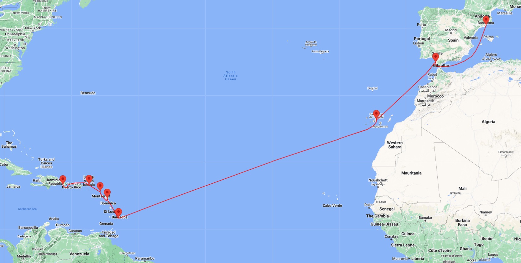 cruise from Barcelona to Dominican Republic