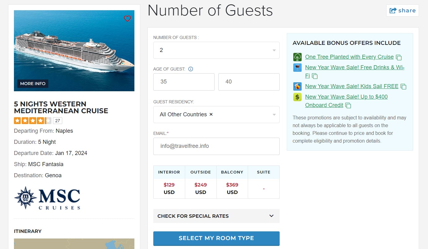 Western Mediterranean cruise from Naples to Genoa