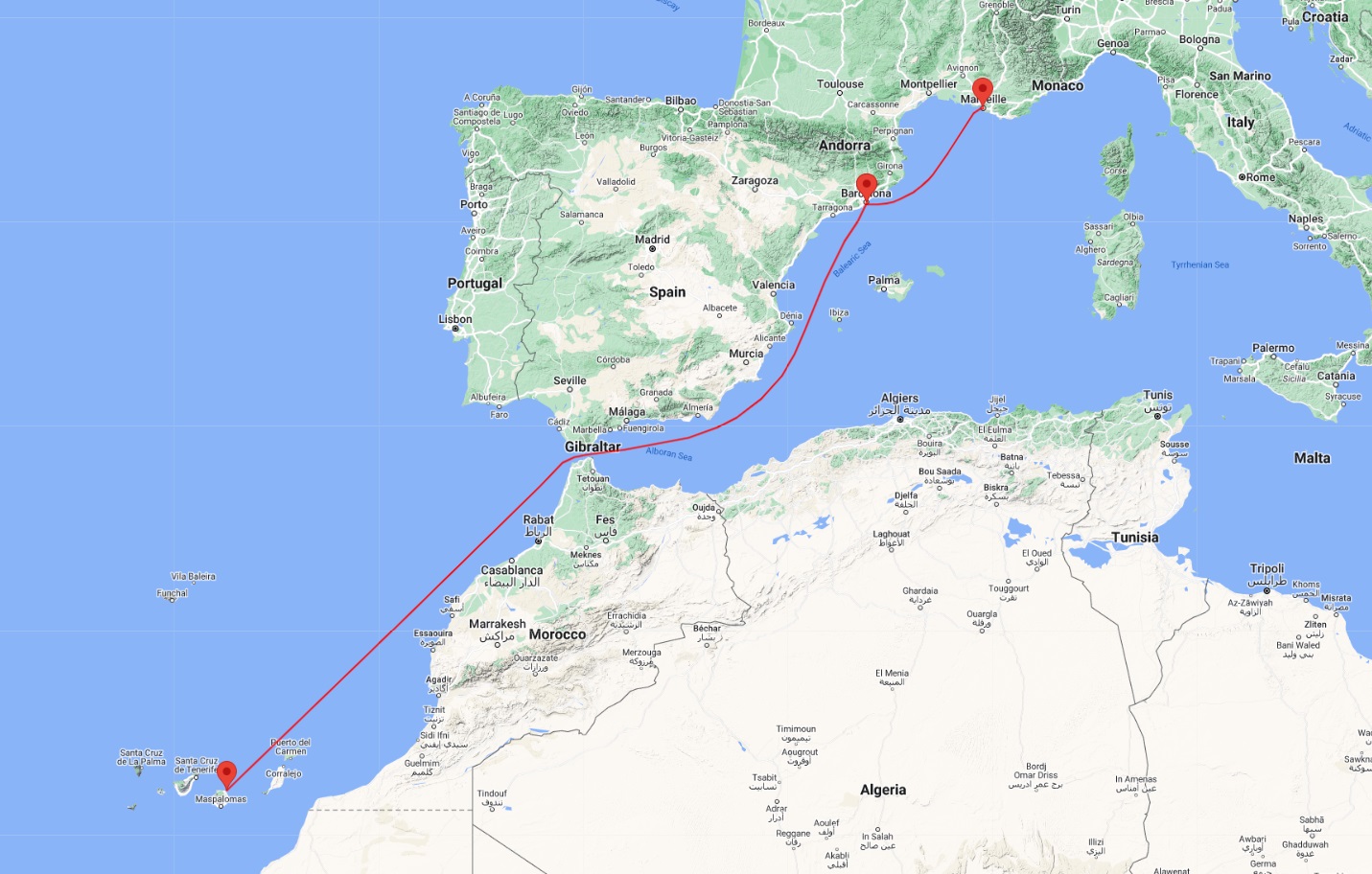 cruise from gran canaria to marseille