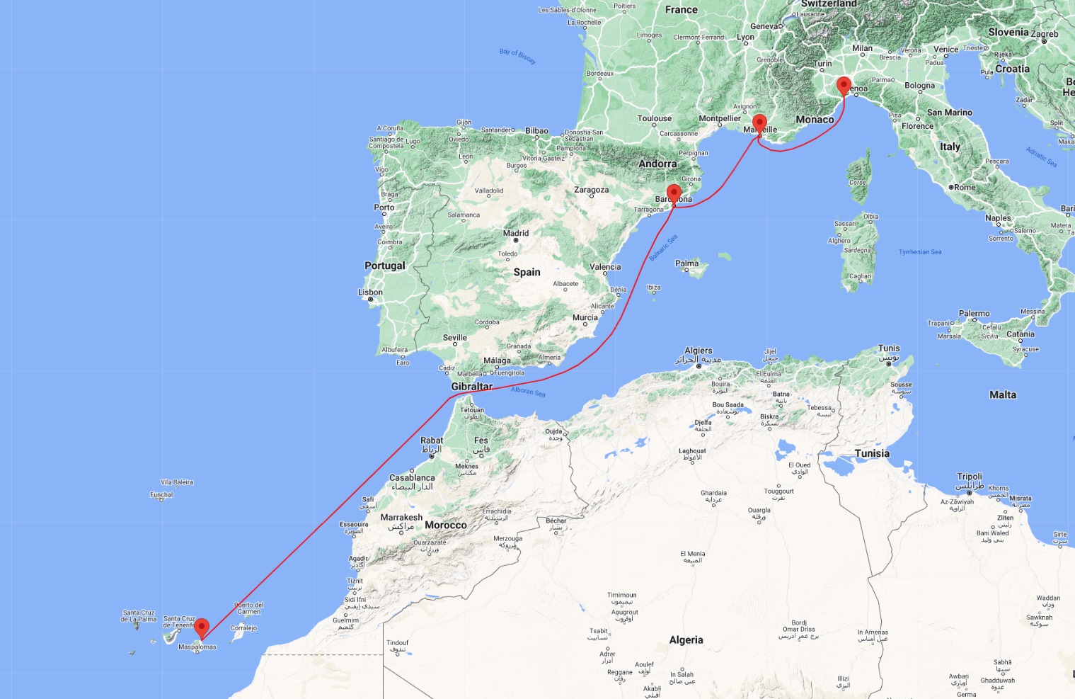cruise from gran canaria to savona