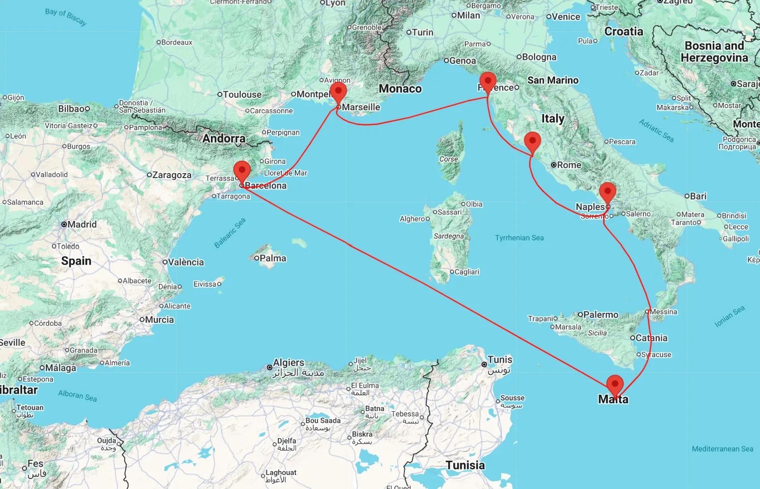 Western Mediterranean Cruise from to Barcelona