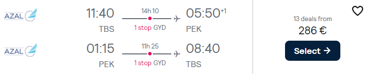 cheap flights tbilisi beijing china