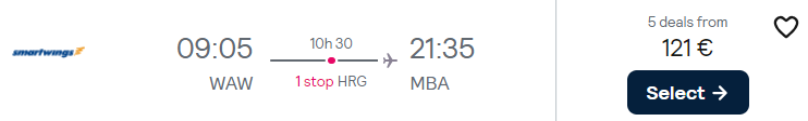 cheap flights warsaw kenya