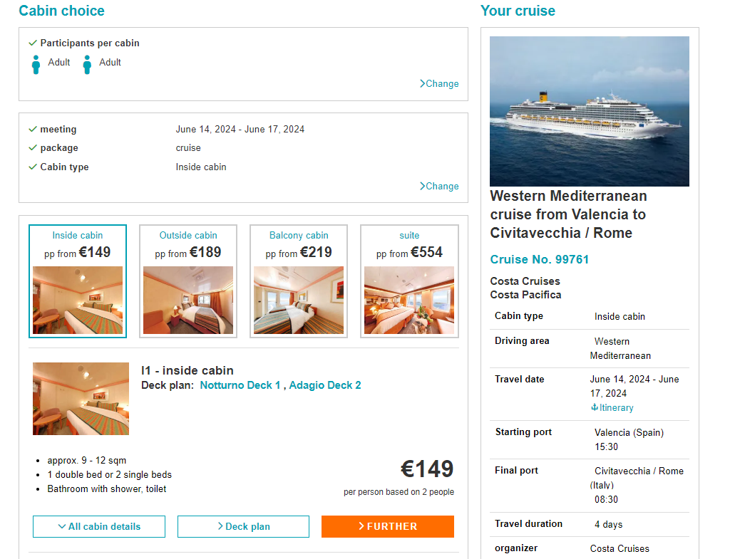 Western Mediterranean cruise from Valencia to ROME