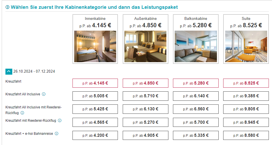 World tour cruise from Hamburg to Dubai