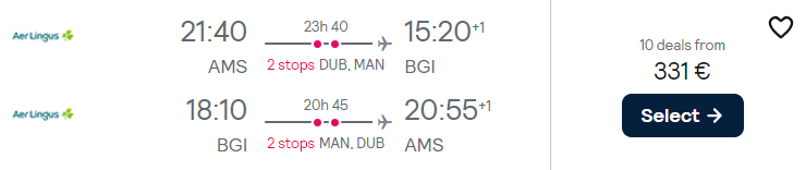 cheap flights amsterdam barbados