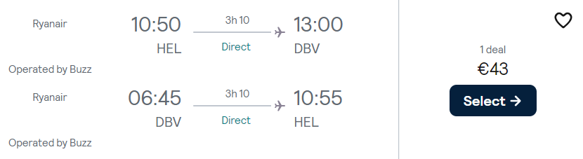 cheap flights helsinki dubrovnik