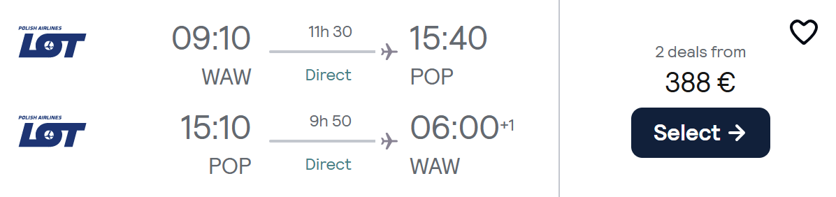 cheap flights warsaw dominican republic