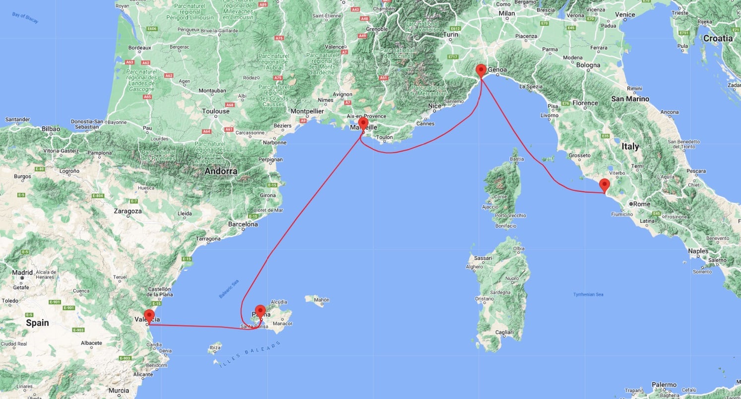 cruise rome valencia