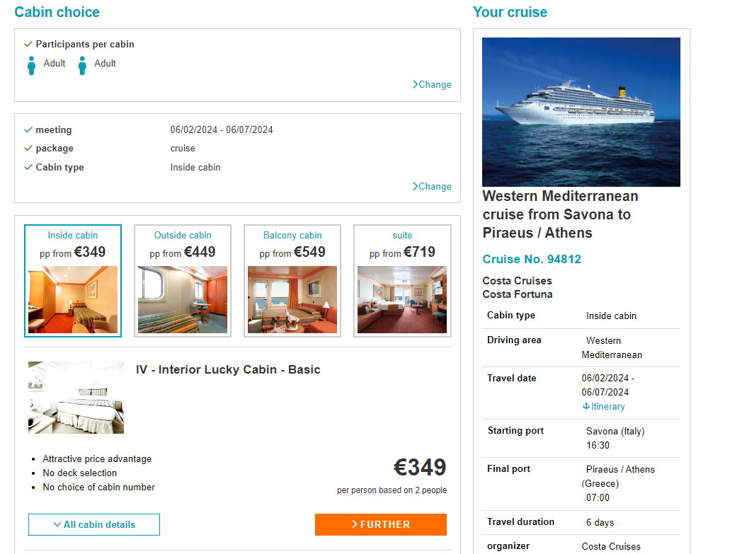 Western Mediterranean cruise from Savona to ATHENS