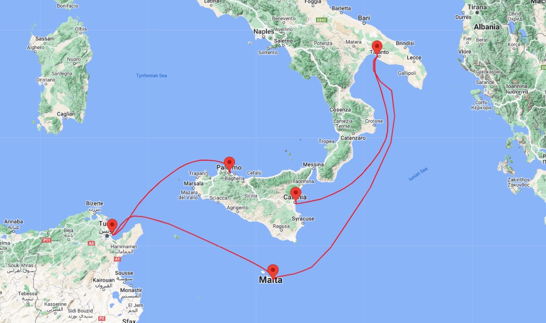 cruise from catania to palermo