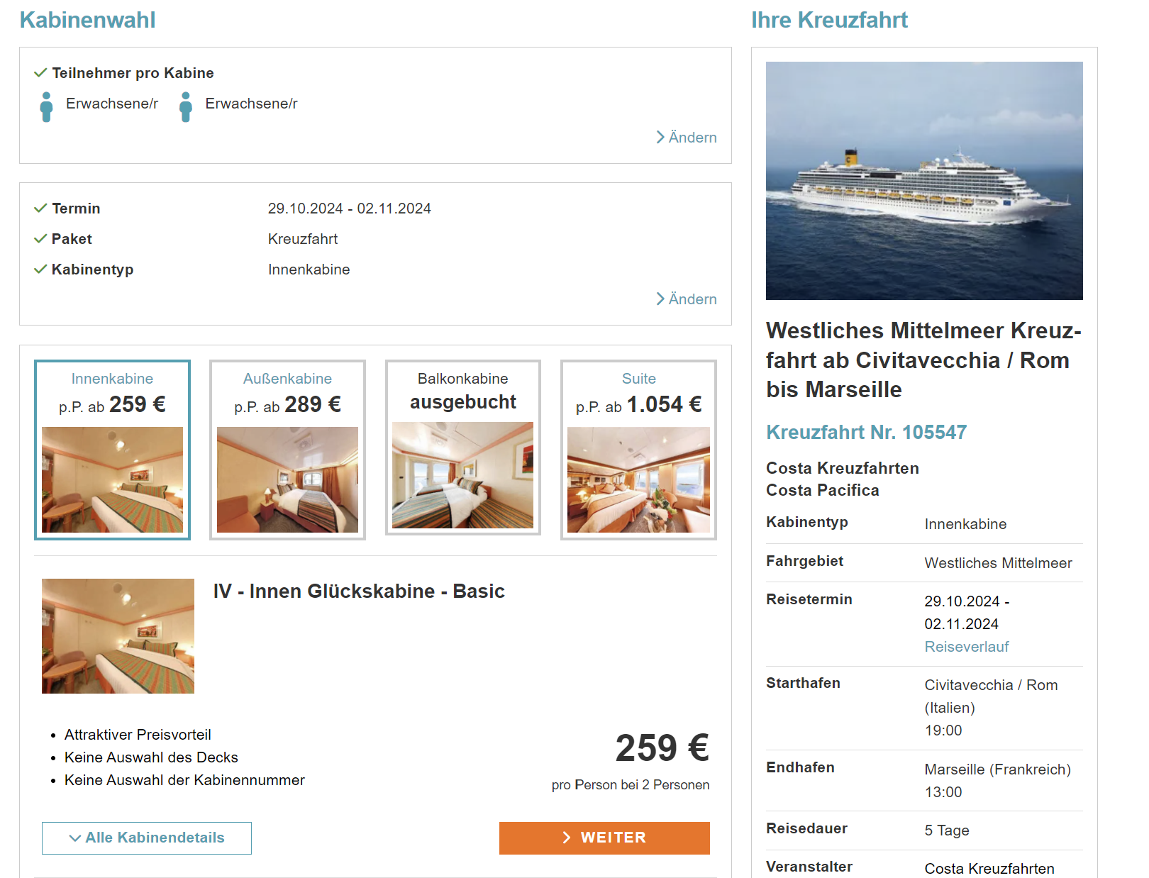 Cruise from Rome to MARSEILLE