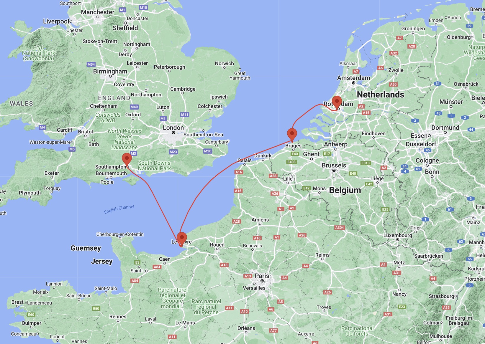 Western Europe cruise from Rotterdam to Southampton
