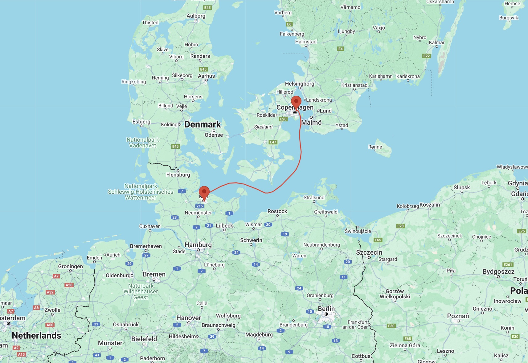 Baltic Sea cruise from Kiel to Copenhagen