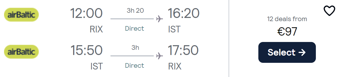 cheap flights riga istanbul