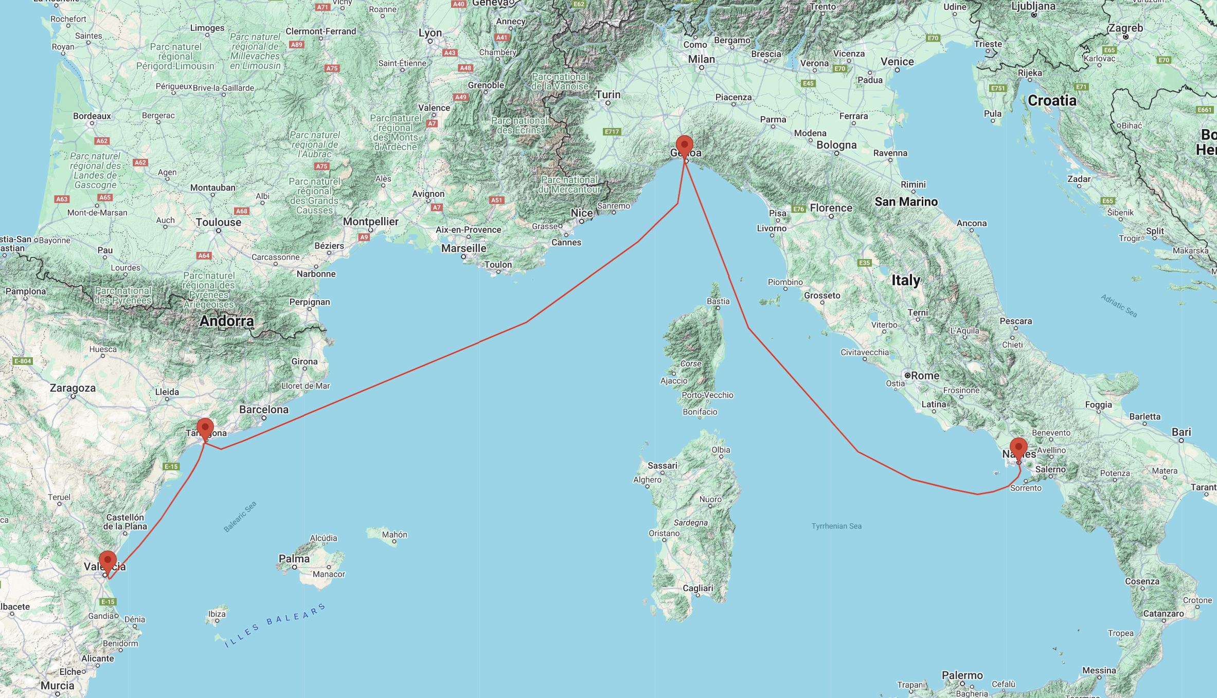 from valencia to naples cruise
