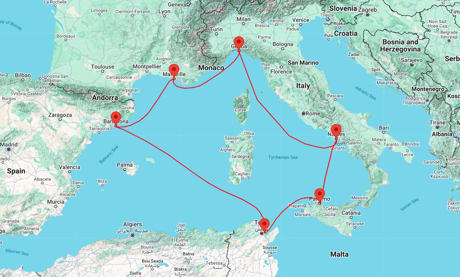 cruise from to Naples