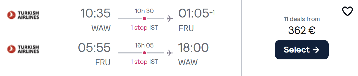 cheap flights warsaw kyrgyzstan