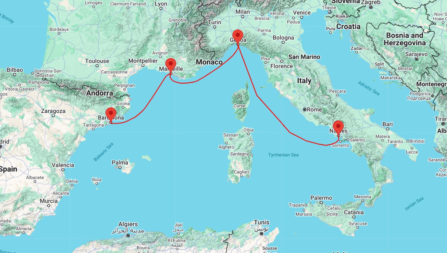 cruise barcelona naples