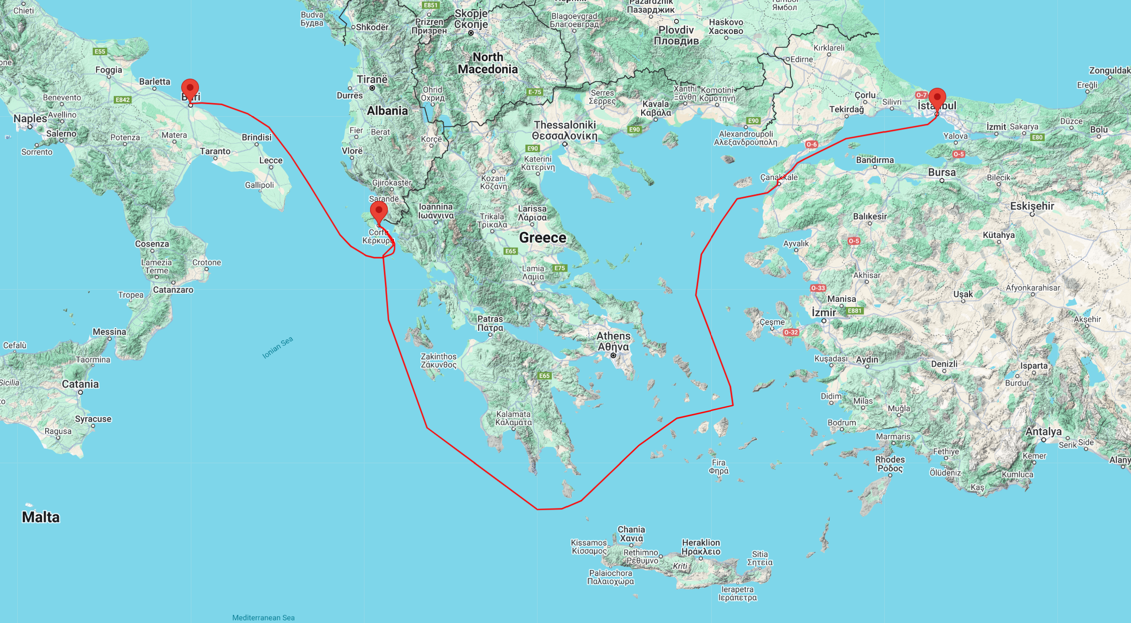 cruise from Istanbul to Bari