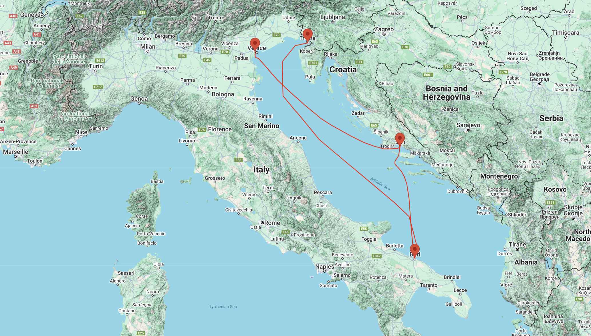cruise from Trieste to Venice