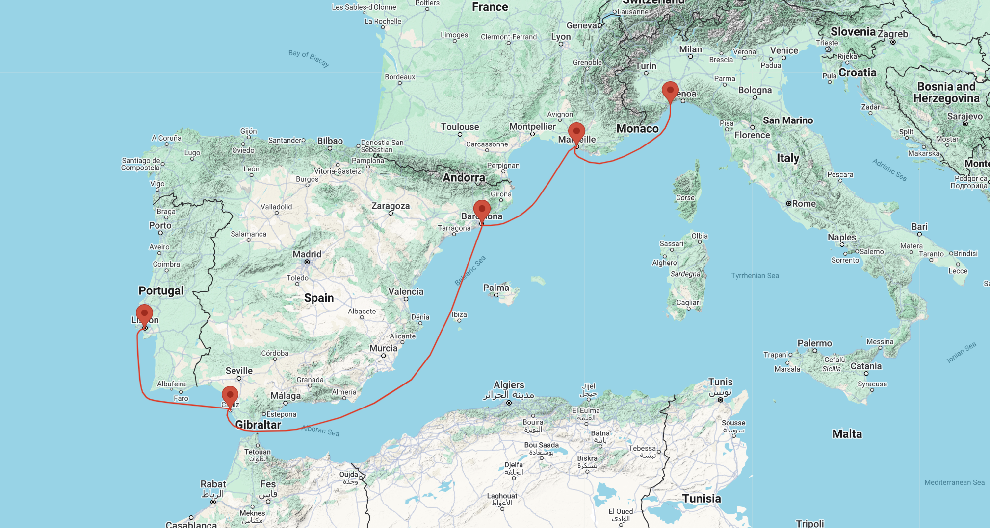 cruise from lisbon to italy