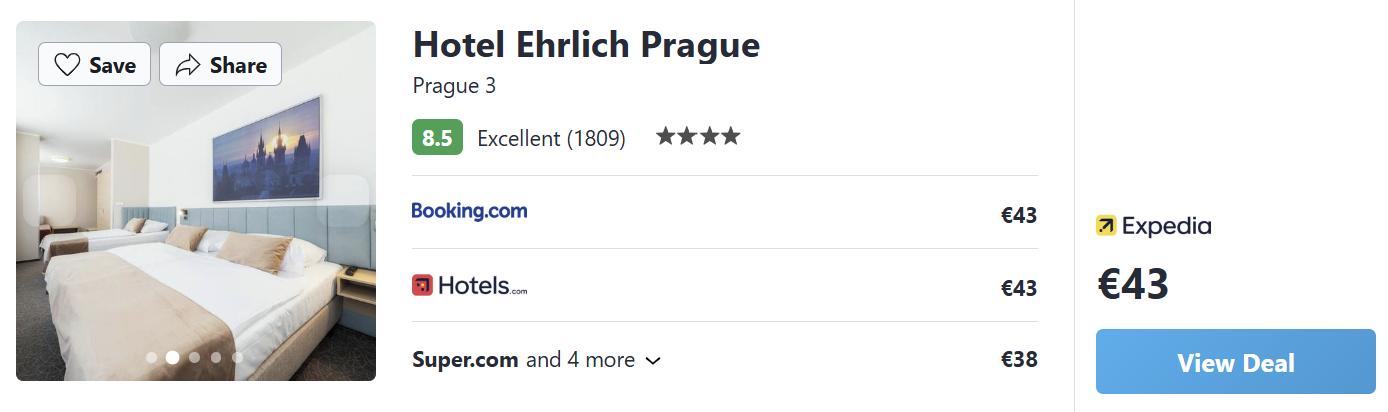 Hotel Ehrlich Prague sale