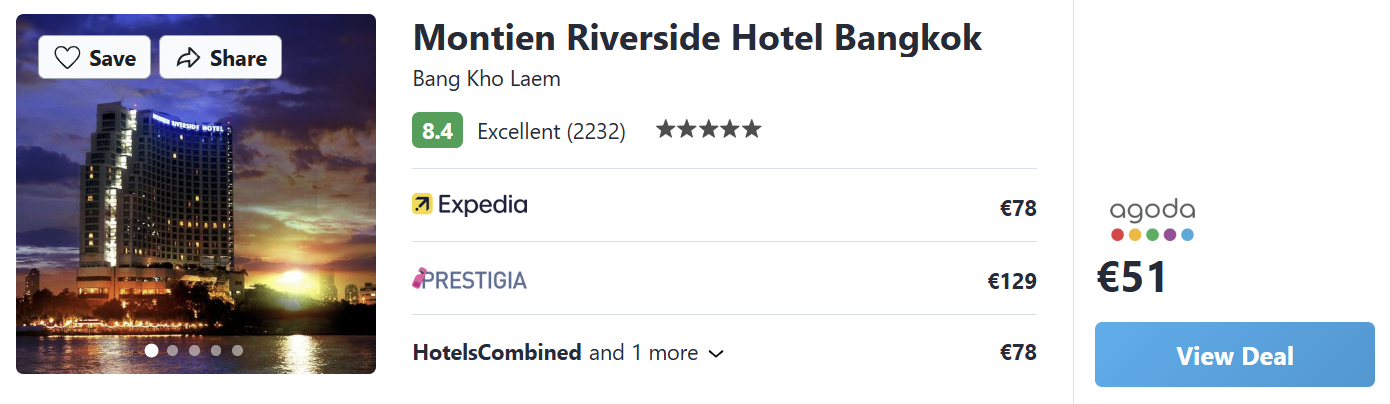 Montien Riverside Hotel Bangkok sale