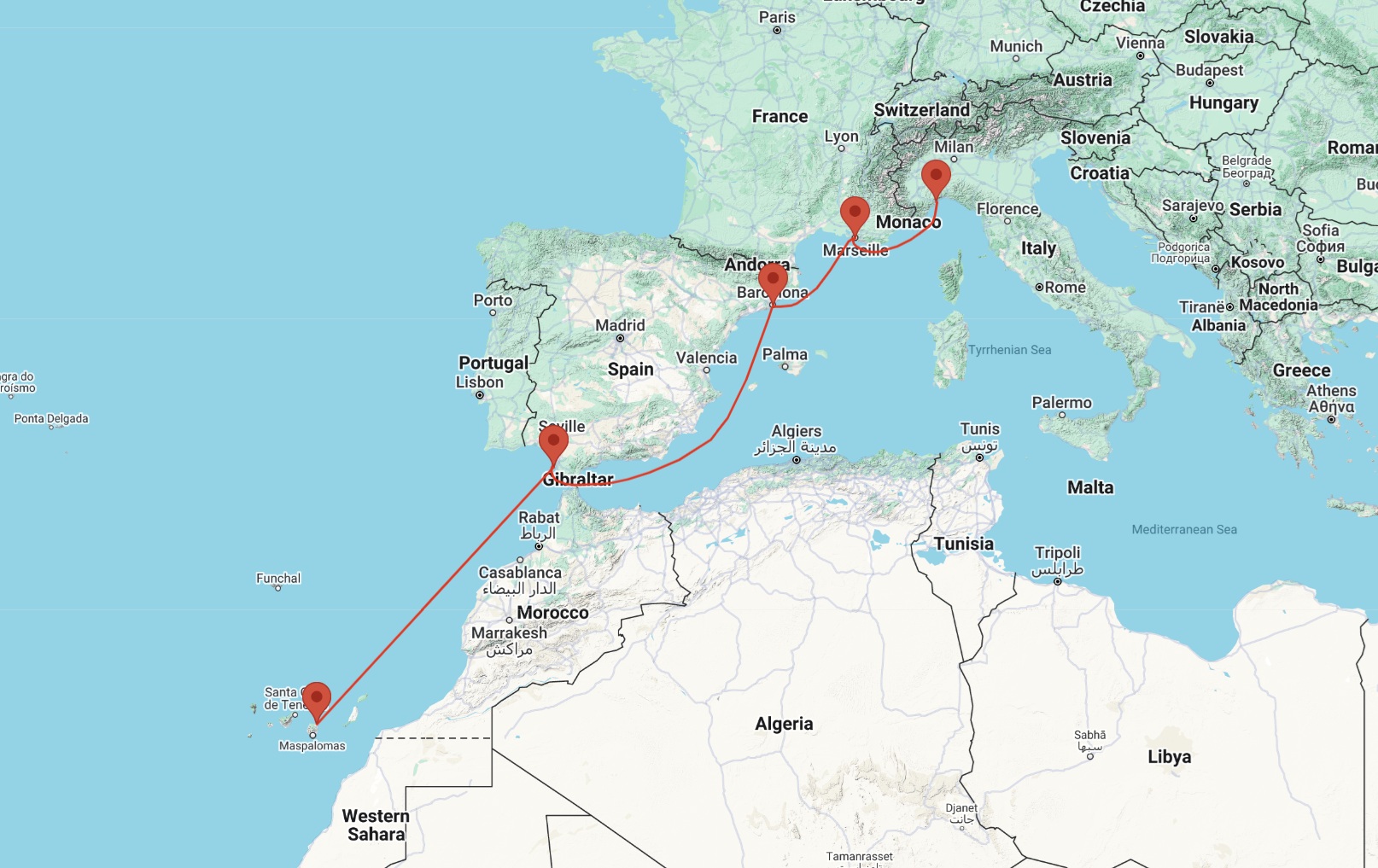 cruise from marseille to gran canaria