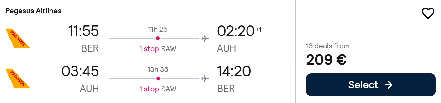 Cheap flights from Berlin to ABU DHABI, UAE
