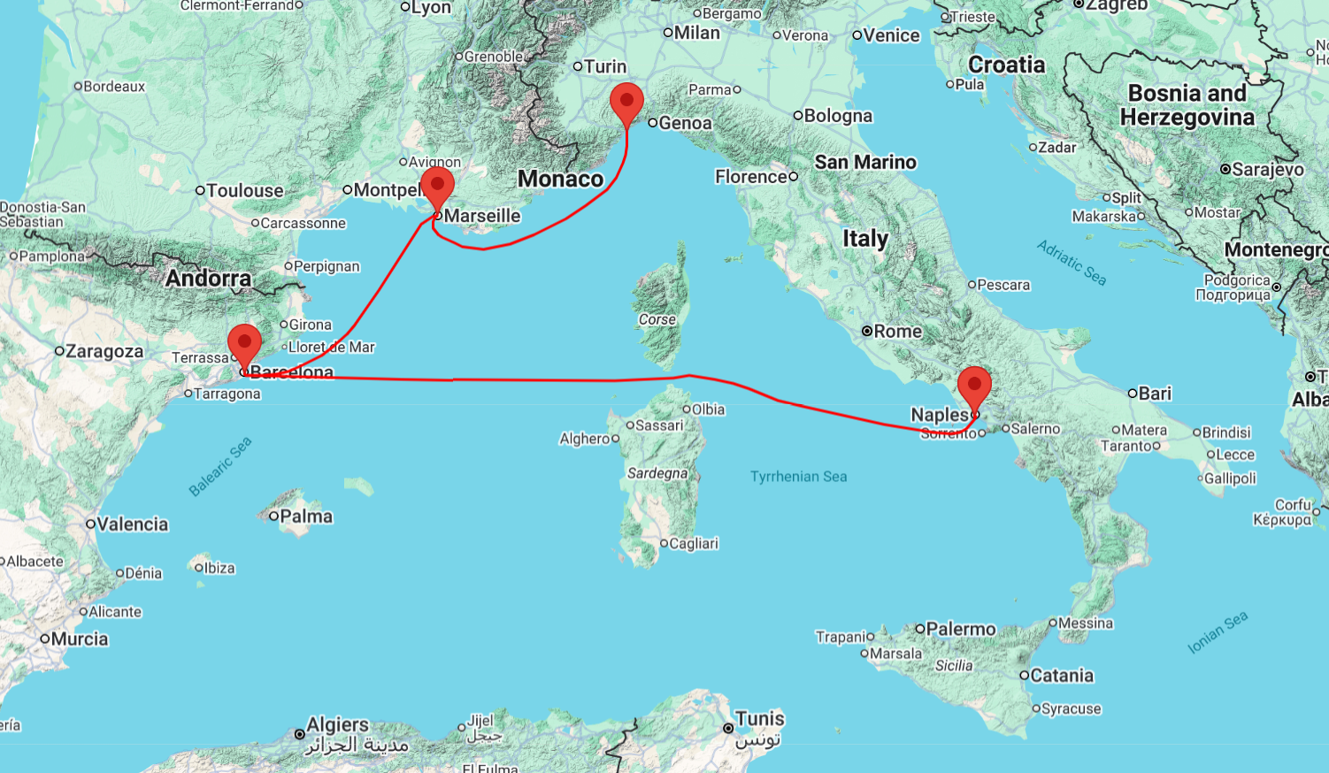 cruise from savona to naples