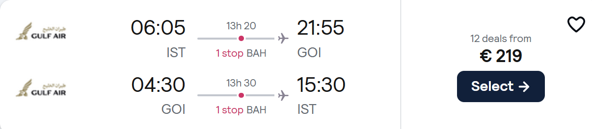 cheap flights istanbul goa india