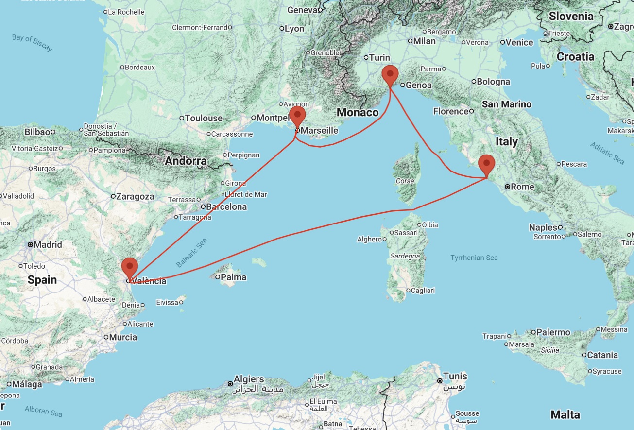 Western Mediterranean Cruise from to Savona