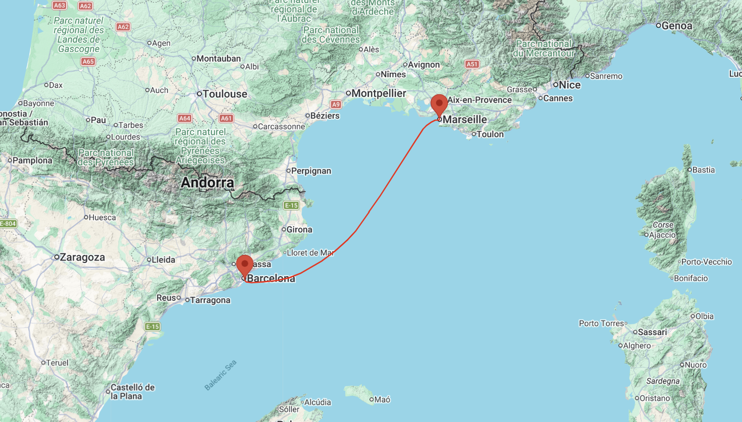 barcelona to marseille