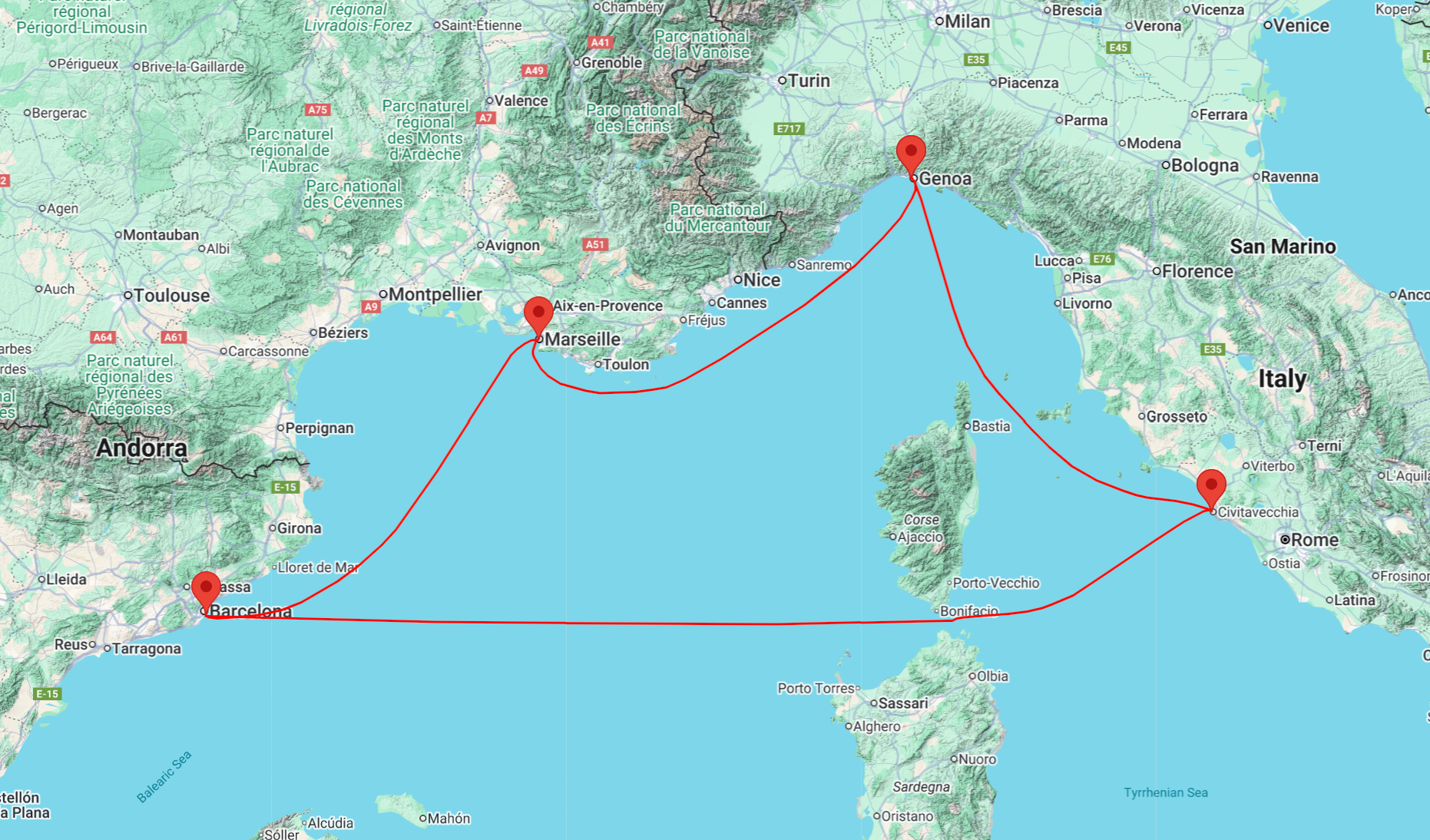 6 days cruise from genoa