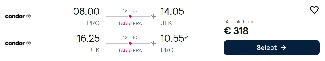 Cheap flights from Prague to NEW YORK