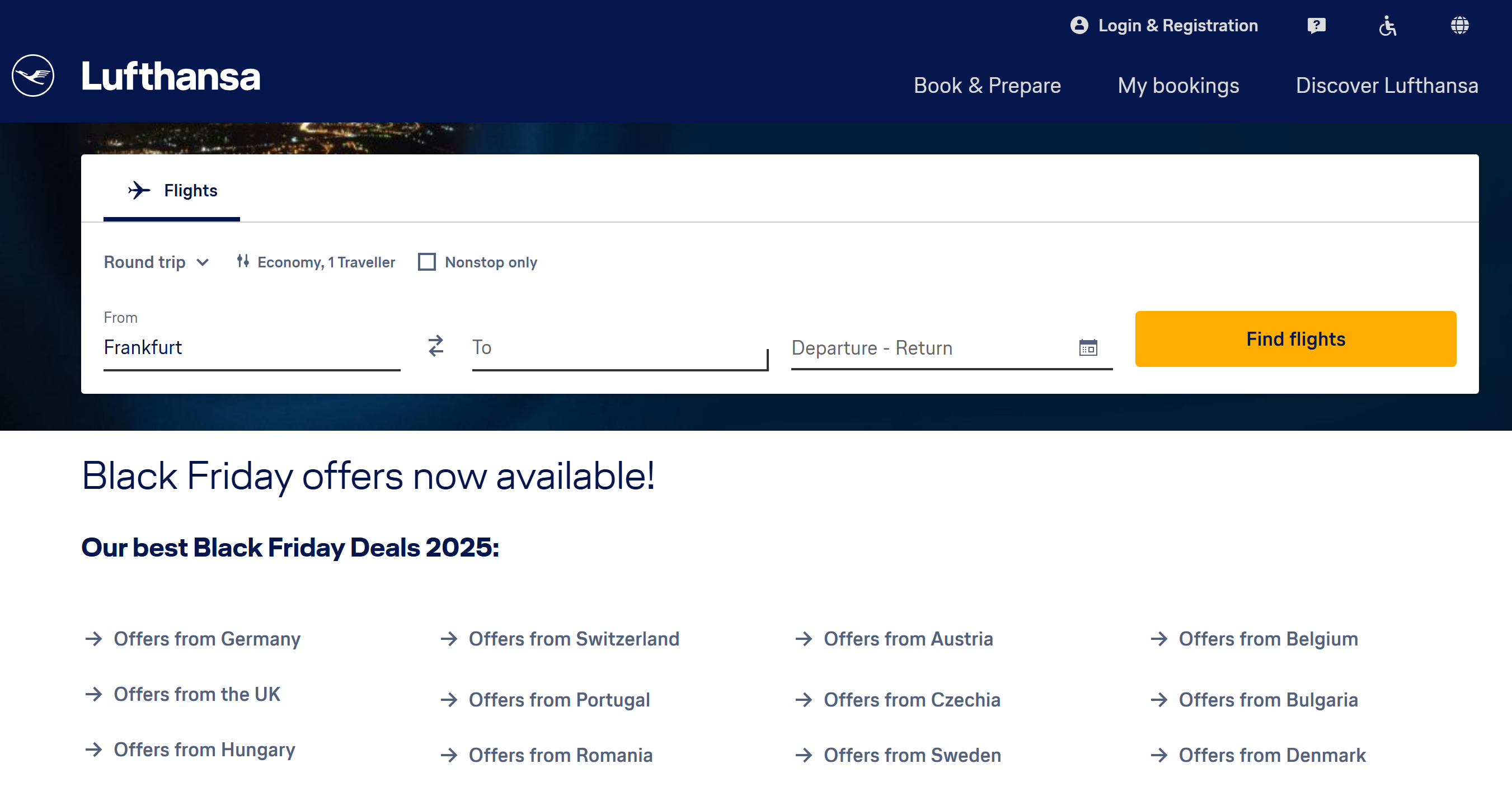 lufthansa black friday deals 2025